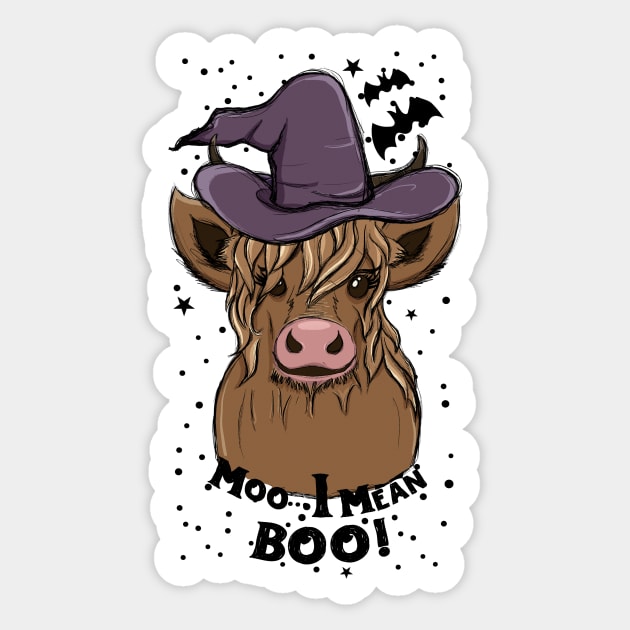 Cow Halloween Costume Moo I Mean Boo Sticker by The WYLD Tribe